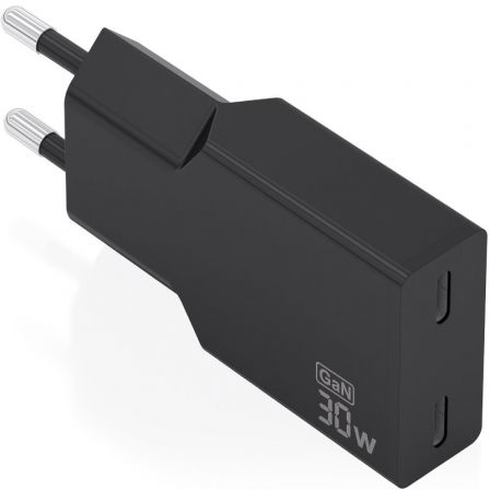 Aisens Cargador Ultra Delgado GaN 30W con 2x USB-C PD3.0, Negro Aisens Cargador Ultra Delgado GaN 30W con 2x USB-C PD3.0, Negro